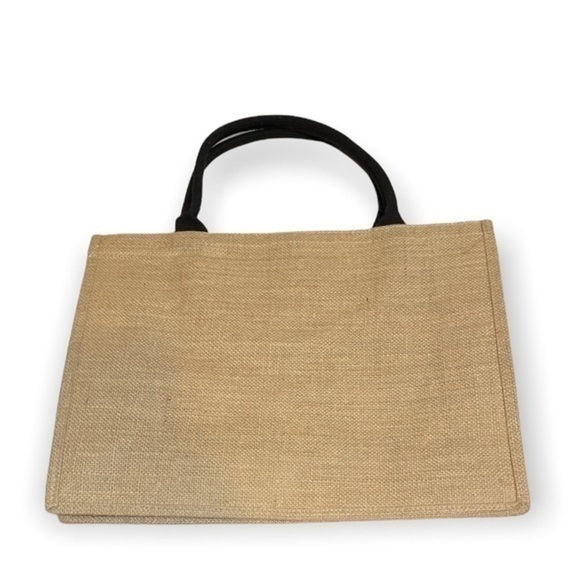 Jute Beach Tote for Women, Reusable Grocery Shopping Bag with Handle boho bag - Picture 6 of 6